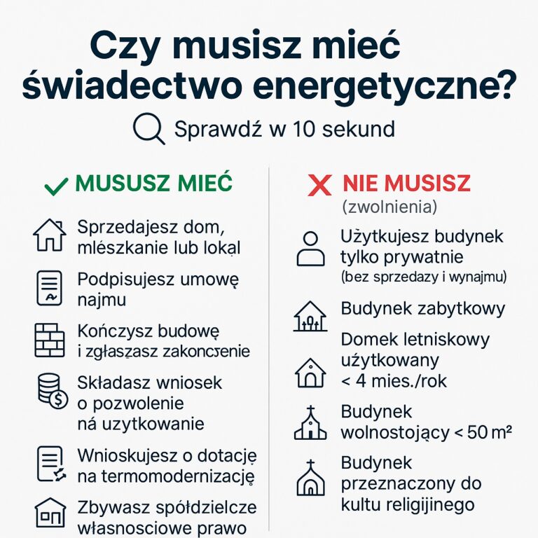 czy świadectwo energetycze jest obowiązkowe