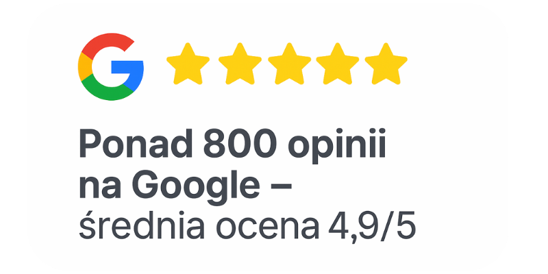 ponad 800 opinii na google o świadectwach energetycznych online